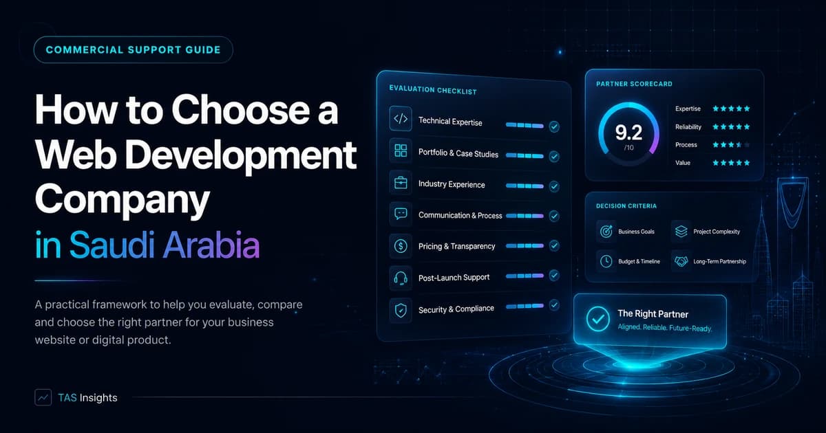 Choosing a web development company in Saudi Arabia through a real TAS consulting website project