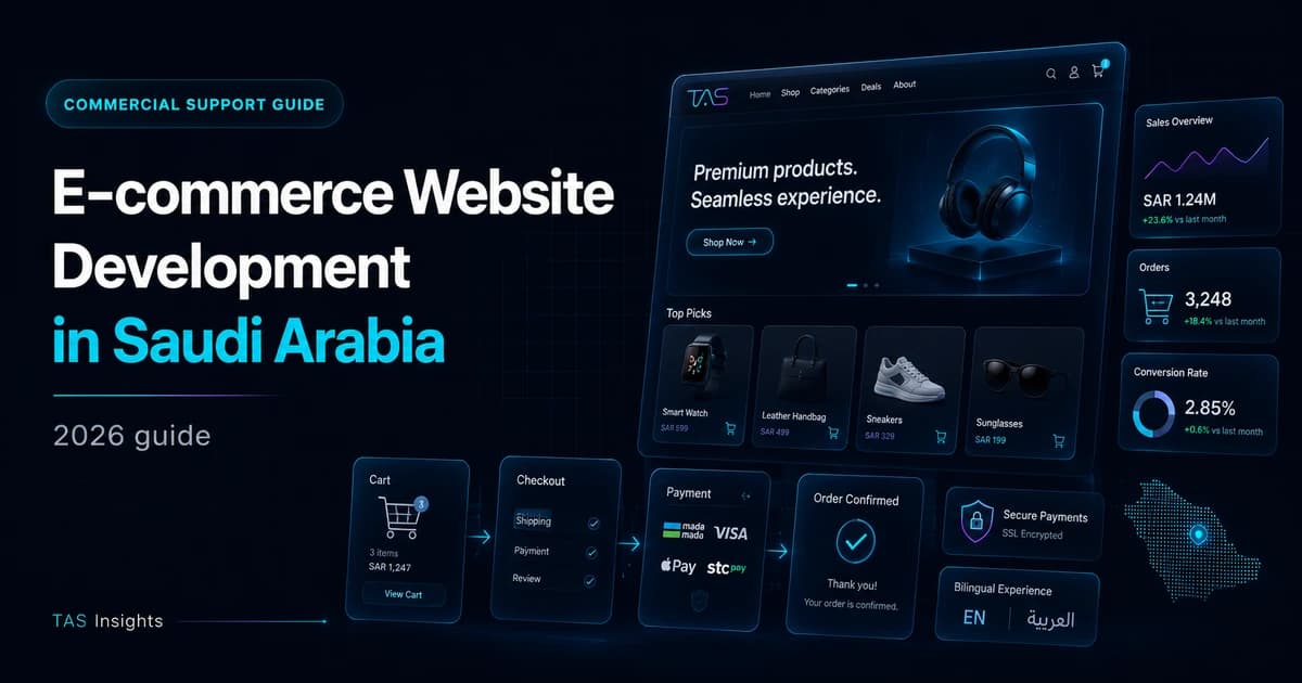 E-commerce website development in Saudi Arabia represented by a real TAS creative website project